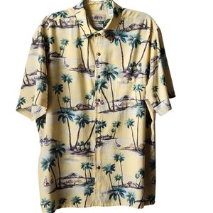 CAMPIA MODA Men's Veteran Tropical Island USA Flag Shirt